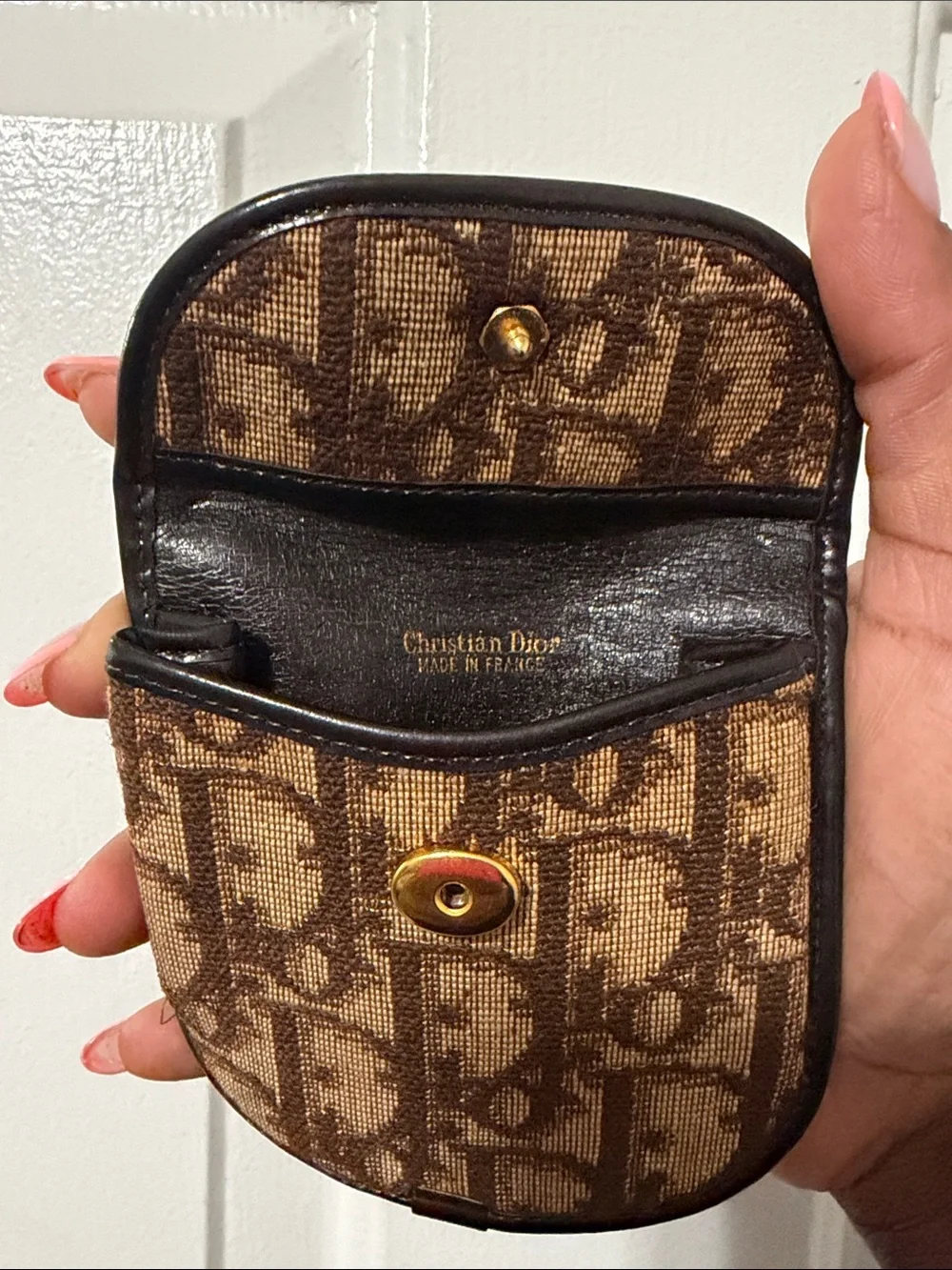 Dior Brown Monogram Foldover Coin Pouch